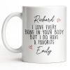 I Love Every Bone In Your Body, Favorite Hearts Design - Personalized Custom Coffee Mug - CPL1294_MG I Love Every Bone In Your Body, Favorite Hearts Design - Personalized Custom Coffee Mug - CPL1294_MG