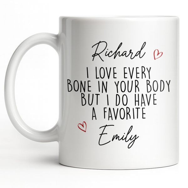 I Love Every Bone In Your Body, Favorite Hearts Design - Personalized Custom Coffee Mug - CPL1294_MG I Love Every Bone In Your Body, Favorite Hearts Design - Personalized Custom Coffee Mug - CPL1294_MG