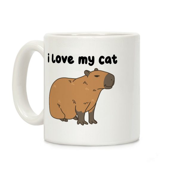 I Love My Cat Capybara Coffee Mug I Love My Cat Capybara Coffee Mug