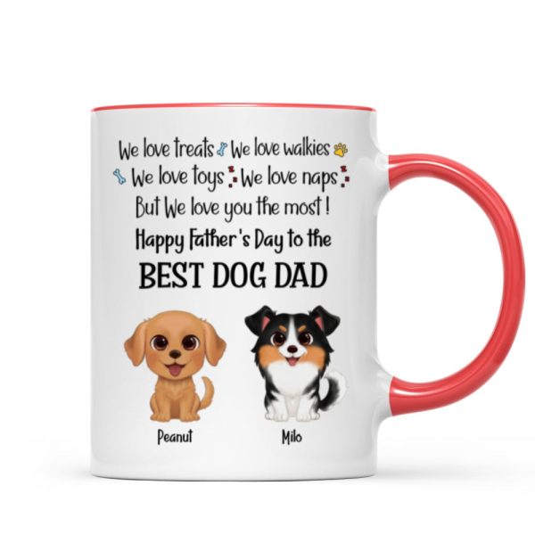 I Love Treats But I Love You Most Watercolor Cute Dogs Personalized Mug