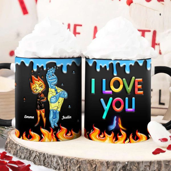 I Love You, Couple Gift, Personalized Mug, Fire And Water Couple Mug 01HTHN111223