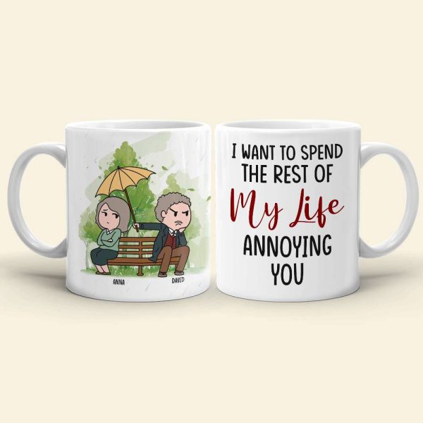 I Love You Even More Than You Annoy Me, Personalized Funny Couple White Mug