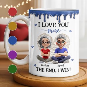I Love You More, The End I Win, Cartoon Couple - Personalized Custom Coffee Mug - CPL1231_MG