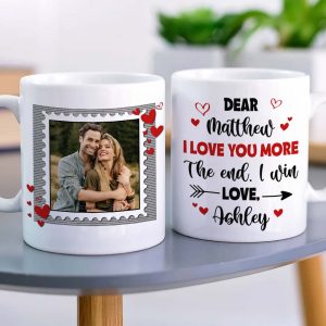 I Love You More The End I Win Personalized Mug, Couple Gift
