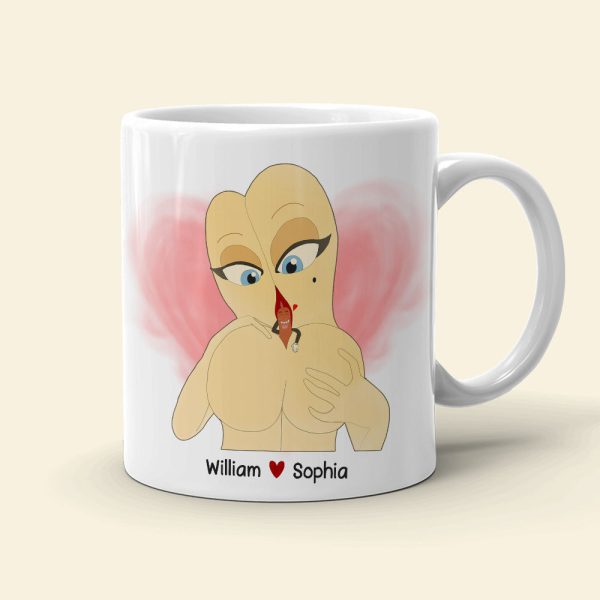 I Love You With All My Boobs Personalized Mug, Funny Couple Gift