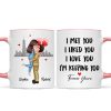 I Met You I Like You Couple Hugging Kissing Gifts by Occupation Gift For Her Gift For Him Firefighter, Nurse, Police Officer Personalized Mug