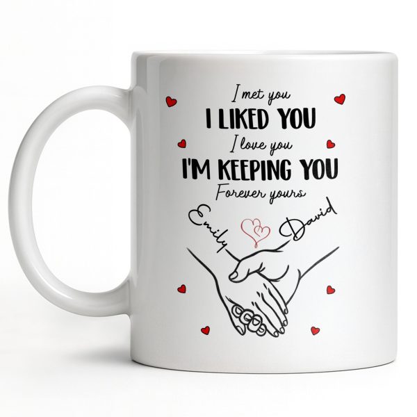 I Met You I Liked You I Love You I'm Keeping You with Hearts - Personalized Custom Coffee Mug - CPL1081_MG I Met You I Liked You I Love You I'm Keeping You with Hearts - Personalized Custom Coffee Mug - CPL1081_MG