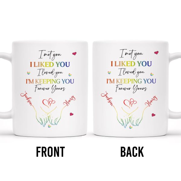 I Met You I Liked You I Loved You Forever Yours Hearts And Hands Mug - Personalized Custom Coffee Mug - CPL126_MG I Met You I Liked You I Loved You Forever Yours Hearts And Hands Mug - Personalized Custom Coffee Mug - CPL126_MG
