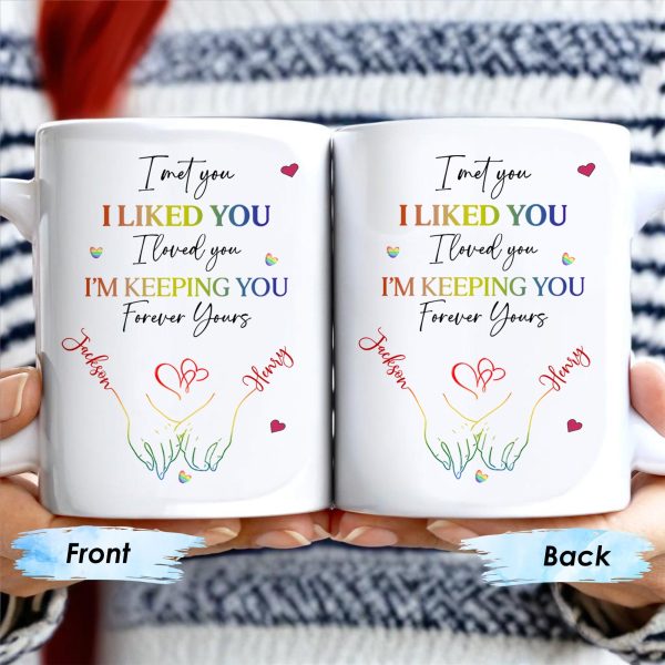 I Met You I Liked You I Loved You Forever Yours Hearts And Hands Mug - Personalized Custom Coffee Mug - CPL126_MG I Met You I Liked You I Loved You Forever Yours Hearts And Hands Mug - Personalized Custom Coffee Mug - CPL126_MG