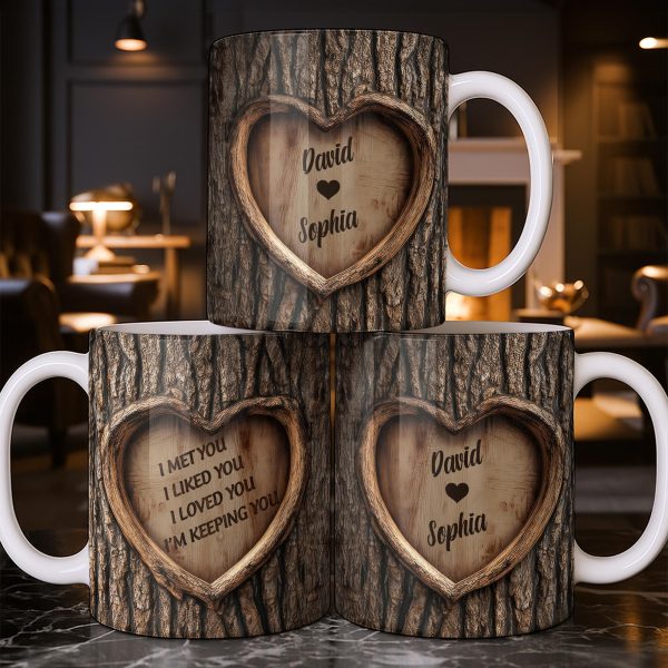 I Met You, I Liked You, I Loved You, I'm Keeping You, Tree Bark and Heart - Personalized Custom Coffee Mug - CPL1202_MG I Met You, I Liked You, I Loved You, I'm Keeping You, Tree Bark and Heart - Personalized Custom Coffee Mug - CPL1202_MG