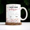 I Miss Your Loving Face With Heart String And Floral Design - Personalized Custom Coffee Mug - CPL209_MG
