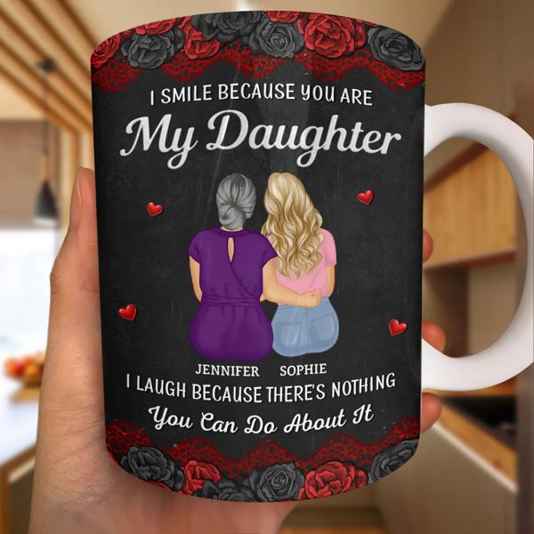 I Smile Because You Are My Daughter - Personalized White Edge-to-Edge Mug I Smile Because You Are My Daughter - Personalized White Edge-to-Edge Mug