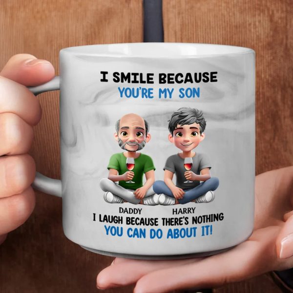 I Smile Because You Are My Daughter Son - Personalized Marble Mug I Smile Because You Are My Daughter Son - Personalized Marble Mug