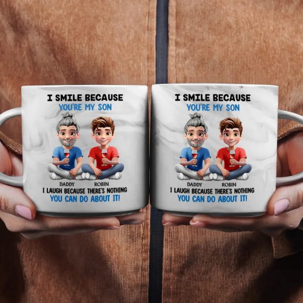 I Smile Because You Are My Daughter Son - Personalized Marble Mug I Smile Because You Are My Daughter Son - Personalized Marble Mug