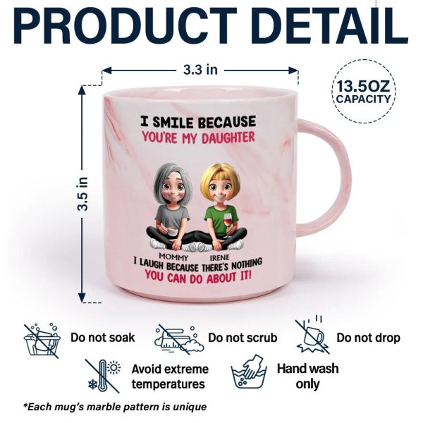 I Smile Because You Are My Daughter Son - Personalized Marble Mug I Smile Because You Are My Daughter Son - Personalized Marble Mug