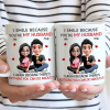 I Smile Because You Are My Husband 3D Effect Sitting Couple - Personalized Mug I Smile Because You Are My Husband 3D Effect Sitting Couple - Personalized Mug