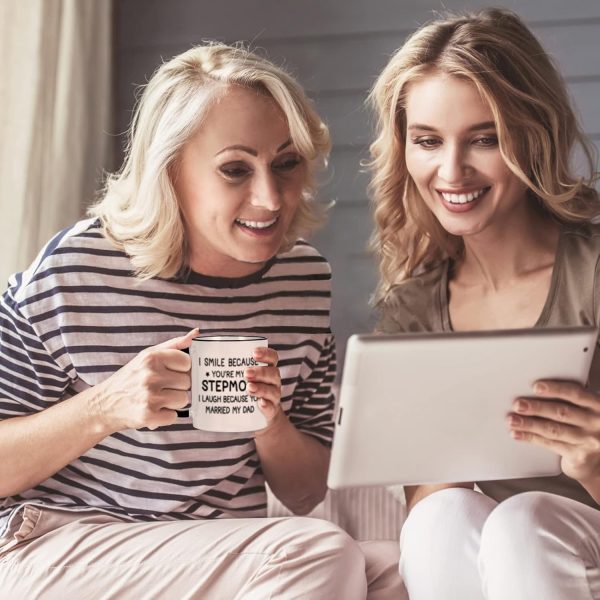 I Smile Because You Are My Stepmom Coffee Mug Funny Bonus Mom Gift from Stepdaughter Stepson Birthday Gift I Smile Because You Are My Stepmom Coffee Mug Funny Bonus Mom Gift from Stepdaughter Stepson Birthday Gift
