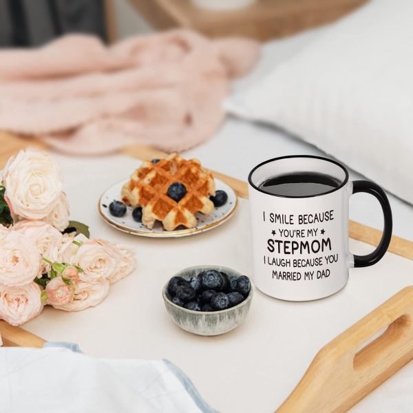 I Smile Because You Are My Stepmom Coffee Mug Funny Bonus Mom Gift from Stepdaughter Stepson Birthday Gift I Smile Because You Are My Stepmom Coffee Mug Funny Bonus Mom Gift from Stepdaughter Stepson Birthday Gift