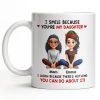 I Smile Because You're My Daughter, Cartoon Figures and Christmas Sweaters - Personalized Custom Coffee Mug - FAM770_MG I Smile Because You're My Daughter, Cartoon Figures and Christmas Sweaters - Personalized Custom Coffee Mug - FAM770_MG