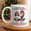 I Smile Because You're My Daughter, Cartoon Figures and Christmas Sweaters - Personalized Custom Coffee Mug - FAM770_MG I Smile Because You're My Daughter, Cartoon Figures and Christmas Sweaters - Personalized Custom Coffee Mug - FAM770_MG