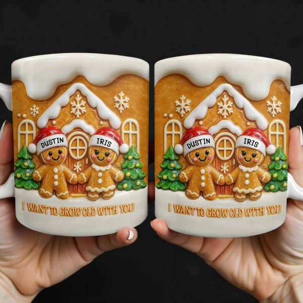 I Want To Grow Old With You Gingerbread Couple - Personalized Custom Coffee Mug - CPL999_MG I Want To Grow Old With You Gingerbread Couple - Personalized Custom Coffee Mug - CPL999_MG