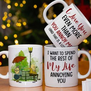 I Want to Spend the Rest of My Life Annoying You Personalized White Mug, Gift For Couple
