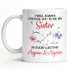 I Will Always Choose You To Be My Sister - Personalized Custom Coffee Mug - SIS008_MG