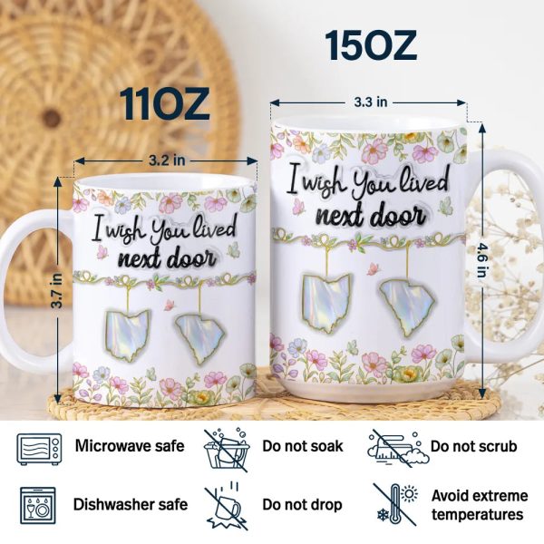 I Wish We Lived Closer 3D Nacre Effect - Personalized White Edge-to-Edge Mug I Wish We Lived Closer 3D Nacre Effect - Personalized White Edge-to-Edge Mug