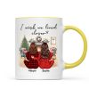 I Wish We Lived Closer Back View Pajamas Besties Personalized Mug, Christmas Gift For Besties, Best Friends