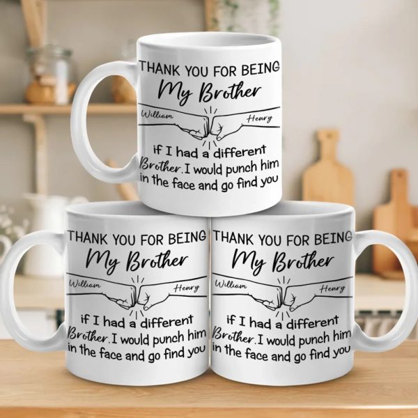 I Would Punch Him In The Face And Go Find You - Family Personalized Custom Mug - Gift For Family Members I Would Punch Him In The Face And Go Find You - Family Personalized Custom Mug - Gift For Family Members