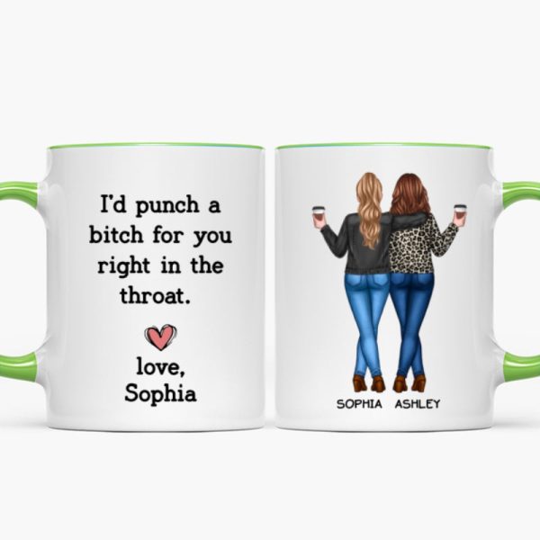 I'd Punch A Bitch For You Besties Best Friend Gift Cup, Friendship Personalized Mug I'd Punch A Bitch For You Besties Best Friend Gift Cup, Friendship Personalized Mug