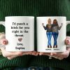 I'd Punch A Bitch For You Besties Best Friend Gift Cup, Friendship Personalized Mug I'd Punch A Bitch For You Besties Best Friend Gift Cup, Friendship Personalized Mug