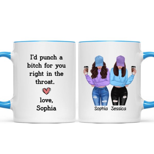 I'd Punch A Bitch For You Gift For Besties Cool Best Friends Friendship Cup Personalized Mug I'd Punch A Bitch For You Gift For Besties Cool Best Friends Friendship Cup Personalized Mug