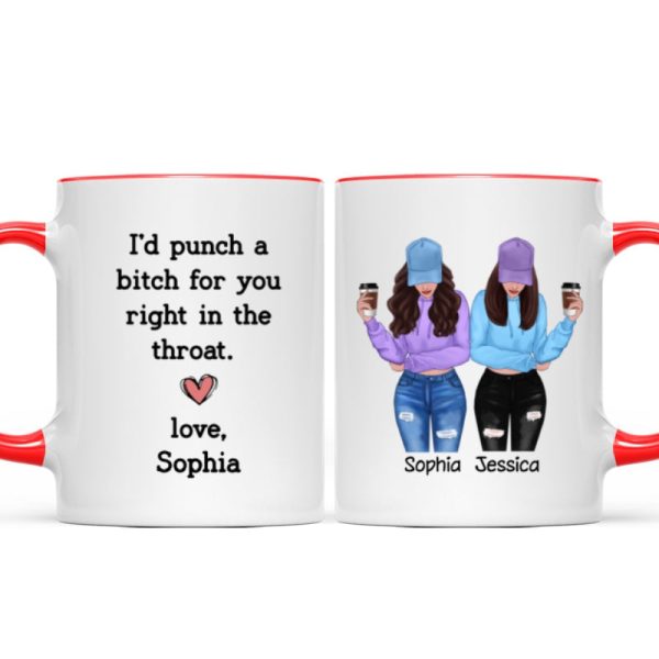 I'd Punch A Bitch For You Gift For Besties Cool Best Friends Friendship Cup Personalized Mug I'd Punch A Bitch For You Gift For Besties Cool Best Friends Friendship Cup Personalized Mug
