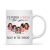 I'd Punch A Bitch For You Sassy Besties Personalized Mug, Funny Galentine's Day Gift For Best Friends, BFF I'd Punch A Bitch For You Sassy Besties Personalized Mug, Funny Galentine's Day Gift For Best Friends, BFF