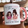 I'd Punch A Bitch For You Sassy Besties Personalized Mug, Funny Galentine's Day Gift For Best Friends, BFF I'd Punch A Bitch For You Sassy Besties Personalized Mug, Funny Galentine's Day Gift For Best Friends, BFF