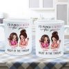 I'd Punch A Bitch For You Sassy Besties Personalized Mug, Funny Galentine's Day Gift For Best Friends, BFF I'd Punch A Bitch For You Sassy Besties Personalized Mug, Funny Galentine's Day Gift For Best Friends, BFF