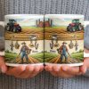 Idyllic Farm Scene With Tractor And Farmer - Personalized Custom Coffee Mug - FARM025_MG