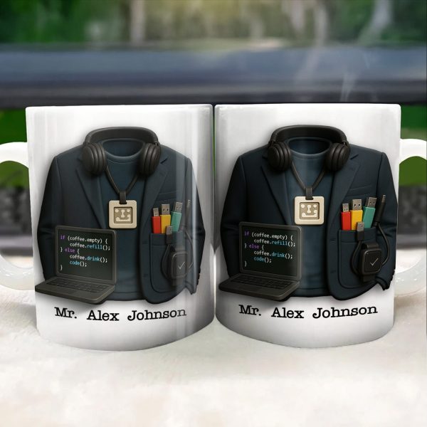 If Coffee.Empty Then Refill, Else Drink And Code, Laptop And Headphones - Personalized Custom Coffee Mug - GRAD287_MG If Coffee.Empty Then Refill, Else Drink And Code, Laptop And Headphones - Personalized Custom Coffee Mug - GRAD287_MG