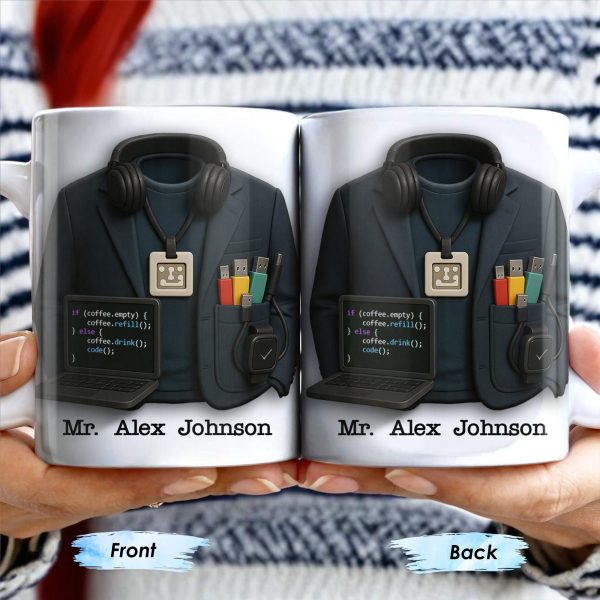 If Coffee.Empty Then Refill, Else Drink And Code, Laptop And Headphones - Personalized Custom Coffee Mug - GRAD287_MG If Coffee.Empty Then Refill, Else Drink And Code, Laptop And Headphones - Personalized Custom Coffee Mug - GRAD287_MG