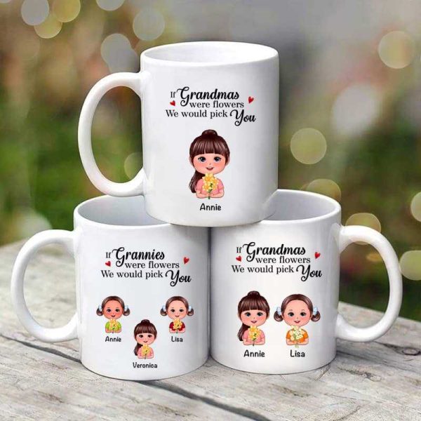 If Grandmas Were Flowers Doll Kid Mom Auntie Personalized Mug