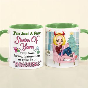I'm Just A Few Skeins Of Yarn Personalized Knitting Crochet Mug, Christmas Tree Decor