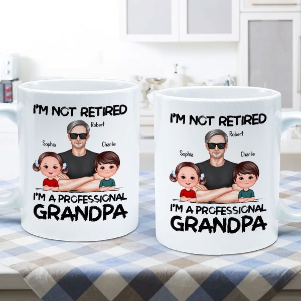I'm Not Retired I'm A Professional Grandpa Personalized Mug, Retirement Gift For Grandpa