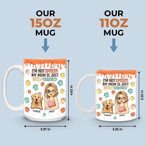 I'm Not Spoiled My Mum Is Just Well Trained - Dog & Cat Personalized Custom 3D Inflated Effect Printed Mug - Christmas Gift For Pet Owners, Pet Lovers I'm Not Spoiled My Mum Is Just Well Trained - Dog & Cat Personalized Custom 3D Inflated Effect Printed Mug - Christmas Gift For Pet Owners, Pet Lovers