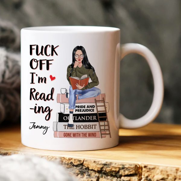I'm Reading Book, Book Girl White Mug Gift I'm Reading Book, Book Girl White Mug Gift