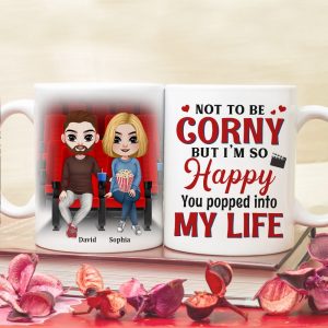 I'm So Happy You Popped Into My Life Personalized Coffee Mug, Couple Gift