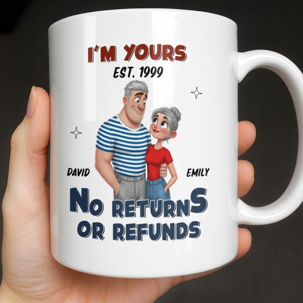 I'm Yours No Returns Or Refunds Cartoon Couple Design - Personalized Custom Coffee Mug - CPL1353_MG I'm Yours No Returns Or Refunds Cartoon Couple Design - Personalized Custom Coffee Mug - CPL1353_MG