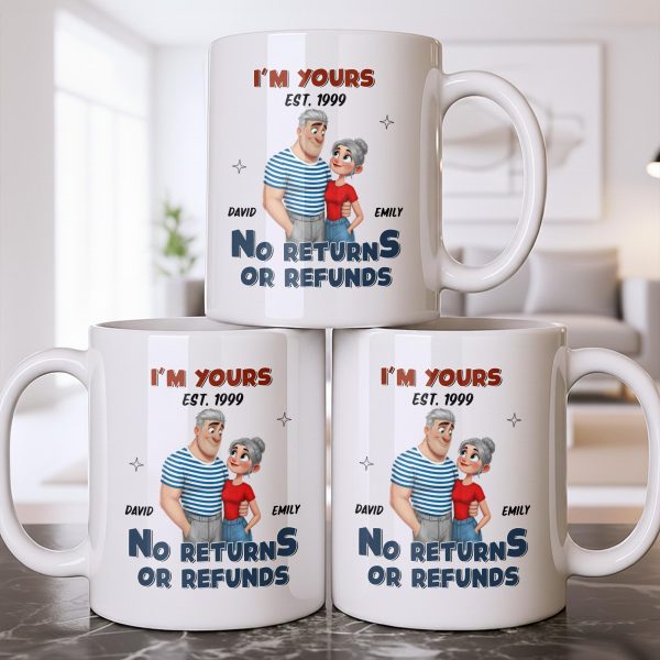 I'm Yours No Returns Or Refunds Cartoon Couple Design - Personalized Custom Coffee Mug - CPL1353_MG I'm Yours No Returns Or Refunds Cartoon Couple Design - Personalized Custom Coffee Mug - CPL1353_MG