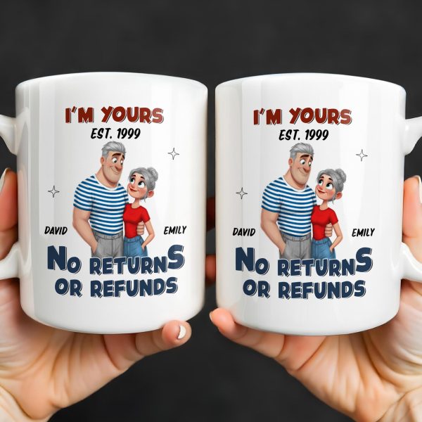 I'm Yours No Returns Or Refunds Cartoon Couple Design - Personalized Custom Coffee Mug - CPL1353_MG I'm Yours No Returns Or Refunds Cartoon Couple Design - Personalized Custom Coffee Mug - CPL1353_MG