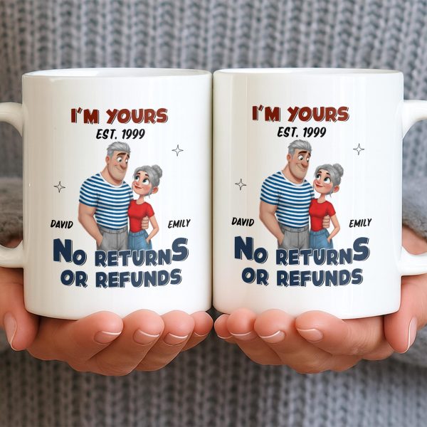 I'm Yours No Returns Or Refunds Cartoon Couple Design - Personalized Custom Coffee Mug - CPL1353_MG I'm Yours No Returns Or Refunds Cartoon Couple Design - Personalized Custom Coffee Mug - CPL1353_MG